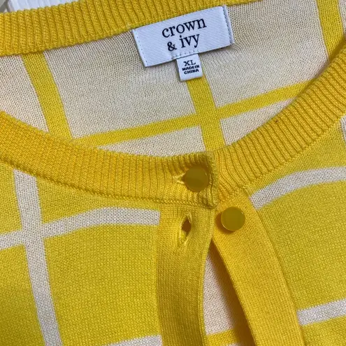 Crown & Ivy  Yellow striped Cardigan