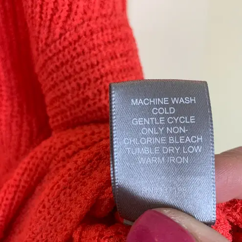 Marled Knit Twist Hem Top Orange Size XL