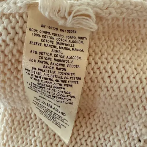 ANTHROPOLOGIE Moth Je T’Adore Pullover Cream & Metallic Silver Striped Sweater L Gray Size L