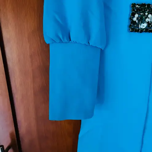 Tuckernuck Hoyt Crystal Embellished Dress Bright Blue Size Small NEW
