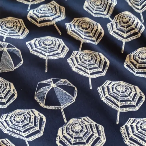 Maison Jules Women’s Navy Blue Umbrella Preppy Sun V Neck Dress Size Medium