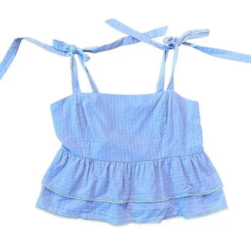 Lost + Wander NWOt Sivan peplum purple tie shoulder tank size L