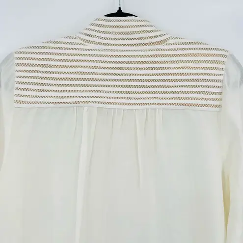 Soft Surroundings 🆕 NWT High Neck Crochet Peasant Button Up Tunic Top PS Small