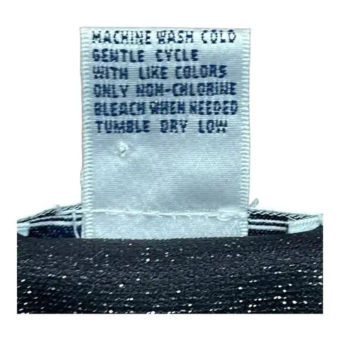 Jennifer Moore Black Metallic Sparkle Long Sleeve Top Evening Women Size Large