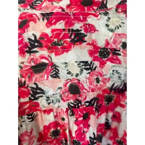 Chufy LA Dolce Vita Floral Silk Dress Size XS Bloomcore Cottagecore Mini Flowy Pink