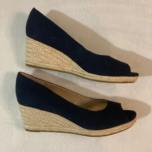 Bandolino Navy Blue Espadrille Wedge Sandals 9