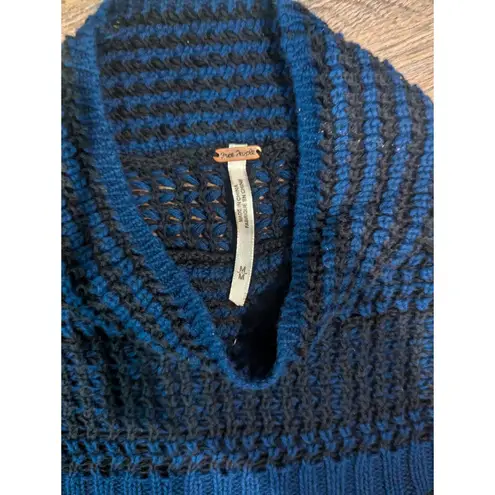 Free People Women's Knit Tunic Dress, Black and Blue, Size M Size M