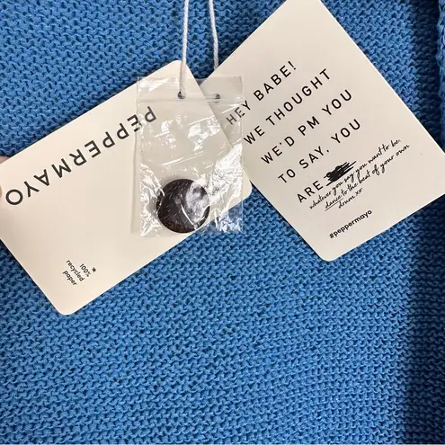 Peppermayo NWT Capri Glow Knit Longline V Neck Vest Top Azure Blue Size 8 US / L