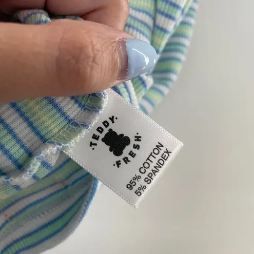 Teddy Fresh x Peanuts Women's Striped Woodstock Ribbed Tank Top Size 1X