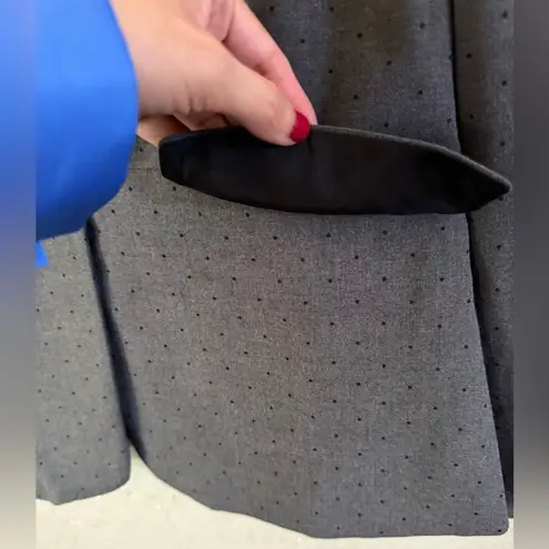 Elle Gray Polka Dot One Button Career Office Blazer Size 8 NWT