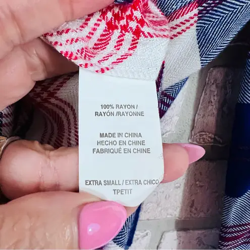 Rails Hunter Blue and Red Plaid Long Sleeve Button-Down Shirt Size XS