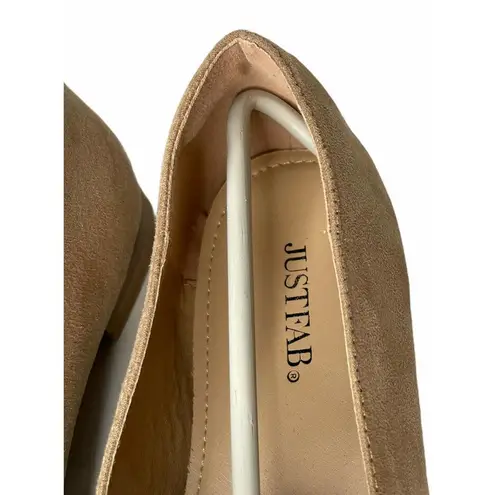 JustFab NEW Womens Just Fab Kyndria Taupe Pointed Toe Slip On Loafers Shoes Size 7 E