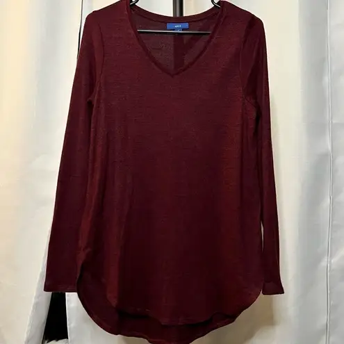 APT 9 Burgundy Red V Neck Oversized Sweater Small