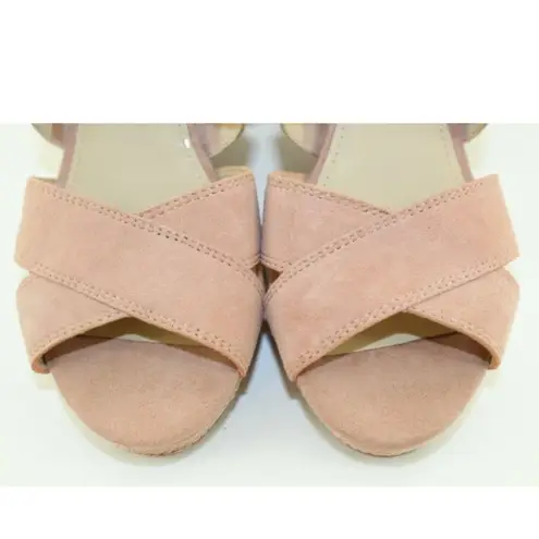 Geox D Sibilla Powder Pink Suede Wedge Heels 9.5