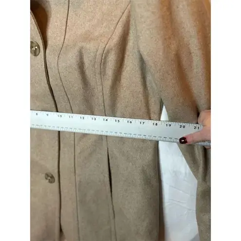 London Fog Women's Beige Wool Blend Peacoat Size M Mid-Length Winter