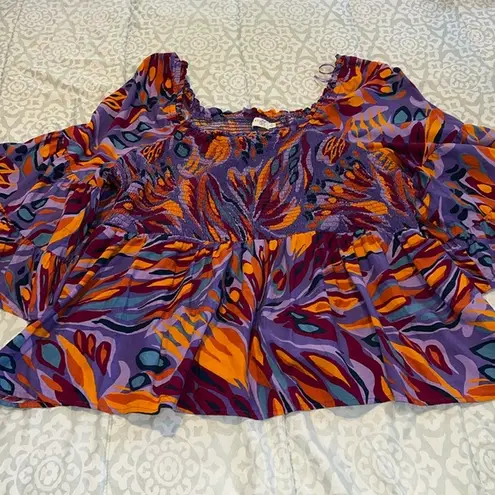 Terra & Sky  Plus Size Multicolored Blouse U14