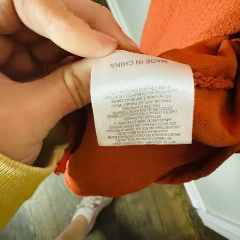 The Jetset Diaries Flowers on the Wall Rustic Orange Wrap Tie Dress Size Large