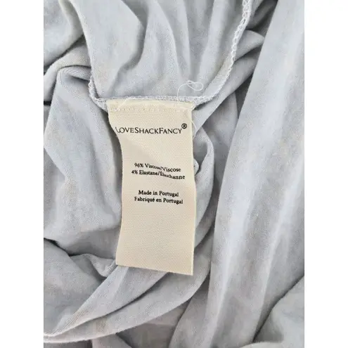 LoveShackFancy Floral Maxi Dress Long Sleeve Cottagecore Gray Small