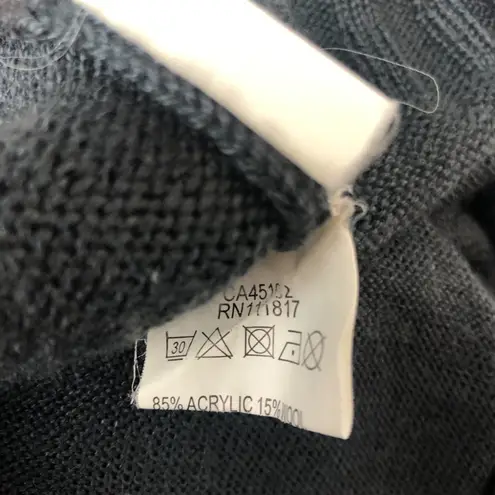 Bench Wool Blend Mock Layer Workwear Office Career Womens Cardigan Sweater Small Gray