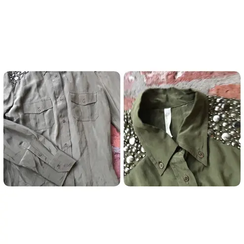 Love Sam Green beaded silk blouse