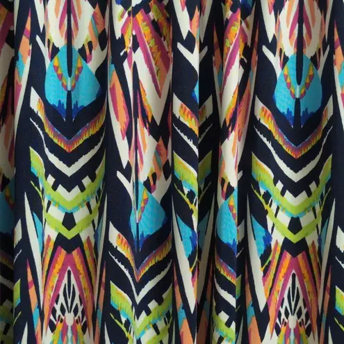 Tbags Los Angeles Multi Color One Shoulder Maxi Dress Abstract Print Cutout XS