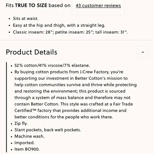 J.Crew Petite Kallie straight