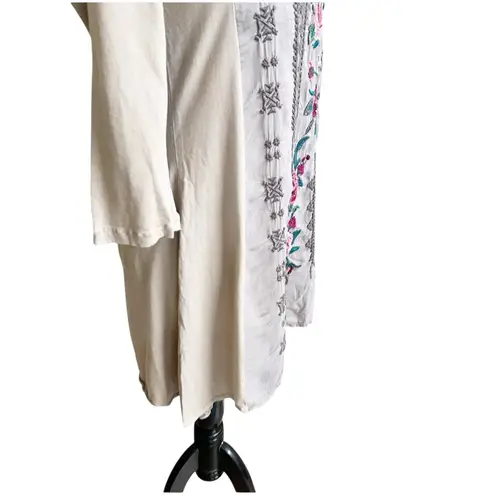 Johnny Was Mishka Rose Floral Embroidered Tunic Top Pink Size Small