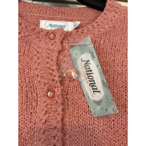 National Geographic National Pink Knit Button Front Cardigan Sweater Women's 1X Textured