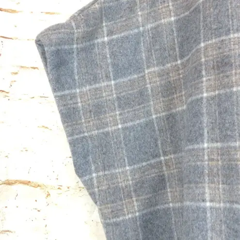 One World World Market Poncho One Size Cecil Gray Brushed Plaid Funnel Neck Lounge Pocket