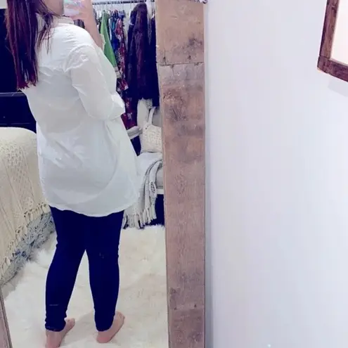 Stradivarius Stradivairus white and floral tunic top size small