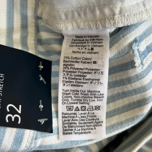 J.Crew Factory Wide Leg Crop Blue & White Striped Pants Size 32