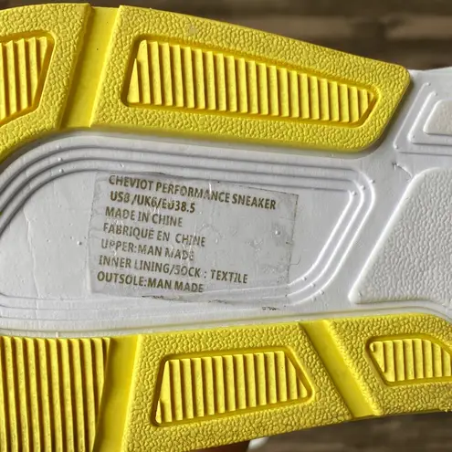 Fabletics  Women’s White and Yellow Sneakers Size 8.5