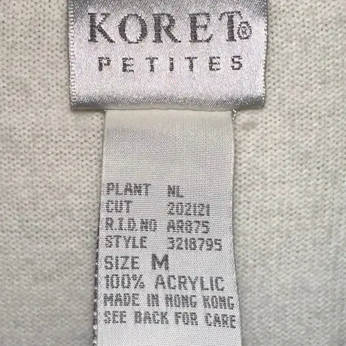 Koret Petite Cream Soft Button Front Cardigan with Pearls Size undefined