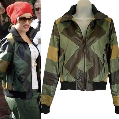 Zig-Zag Striped Green Black Track Jacket - LAMB Fall 2006 Womens Coat