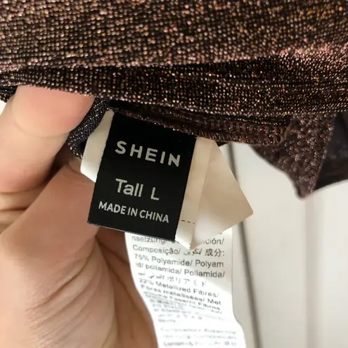 SheIn Brown Glitter Corset and Skirt Set Size L Tall thumbnail 7