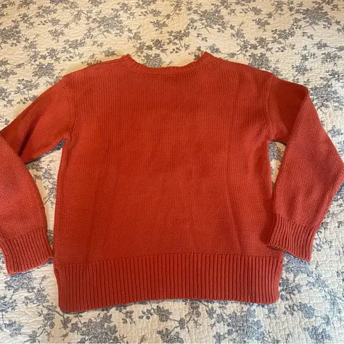 Neiman Marcus Vintage Cotton Acrylic Blend Hey Y’all Orange Sweater Size Large