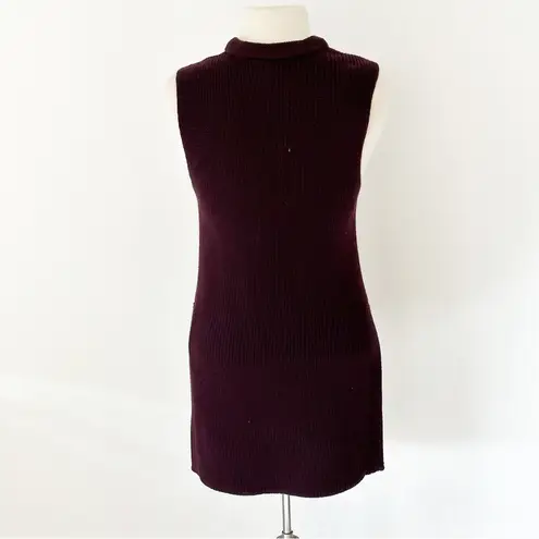 Aritzia Wilfred Palmier Sleeveless Crew Neck Tunic Wool Sweater Purple | Small