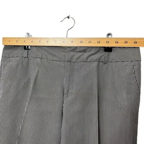 Norma Kamali Pleated Crop Trousers Women’s Size 8 Black Stripe Career Pants