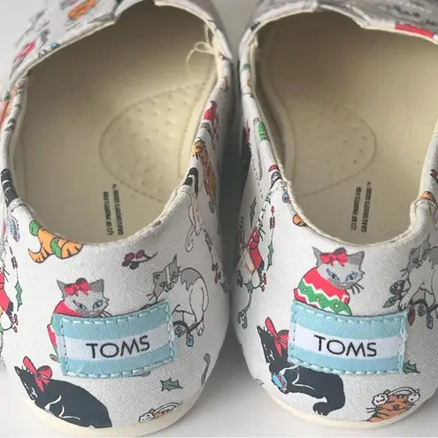 Toms  Belmont Slip-on Christmas Holiday Cats Edition Sneakers Sz 7