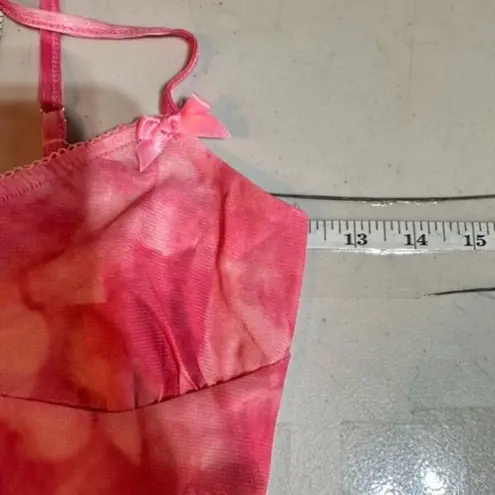 Micas NWT Pink sheer Ruffle Hem Crop Cami Tank Top Whimsical Fairy Small Cami