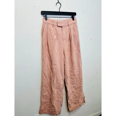 EN SAISON Dusty Pink Linen Style Front Zipper Macey Trousers Pants Size Small
