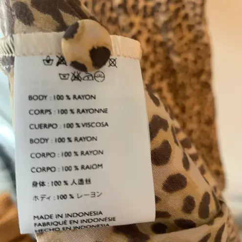 Faithfull the Brand Maggie Midi Dress Leopard Sz 6