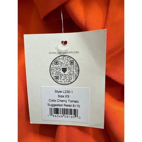 LITA by Ciara Tie Front Jumpsuit Cherry Tomasto Size XS Wide Leg Orange