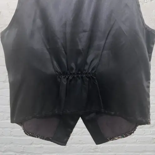 Unique Vintage Vintage Michele Leslie Black Velvet Vest M Tribal Print Retro Unique