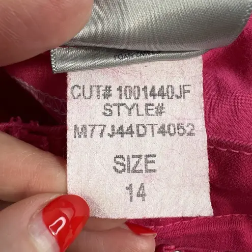 NYDJ Women's 14 Ankle Jeans Bright Pink Watermelon Cropped Stretch Lift Tuck