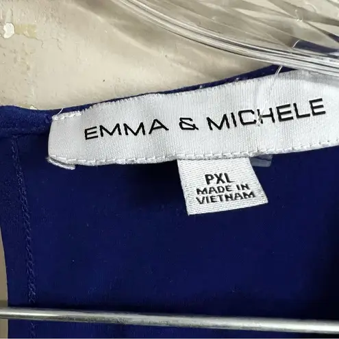 Emma & Michele Emma & Michelle Petite Royal Blue Faux Wrap Romper