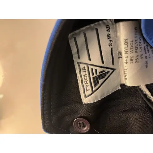 Tyrolia by HEAD Ski Pants Womens 12 Blue Schoeller Wool Blend Fabric Stirrups