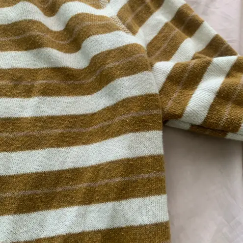 yellow striped zip up hoodie Size L