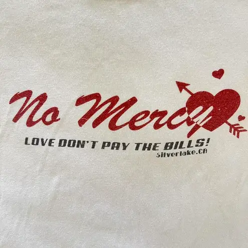 Urban Outfitters cupid heart “no mercy” “love don’t pay the bills” baby tee