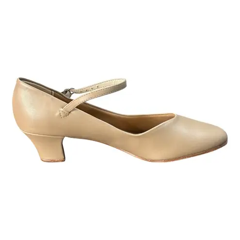 So Danca CH50 Character Dance Shoes Tan Leather Low Heel Ballroom Size 10 New